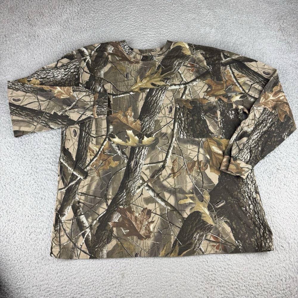 Outfitters Ridge Shirt Men‎ XL Realtree Hardwoods Camo Hunt Long Sleeve Crewneck